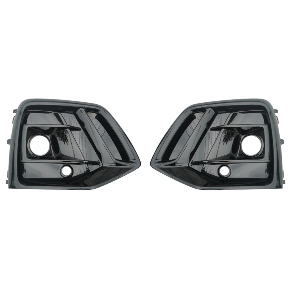 Car Glossy Black Front Left Bumper Fog Light Cover Bezel Racing Grille with Hole for Q5 2021