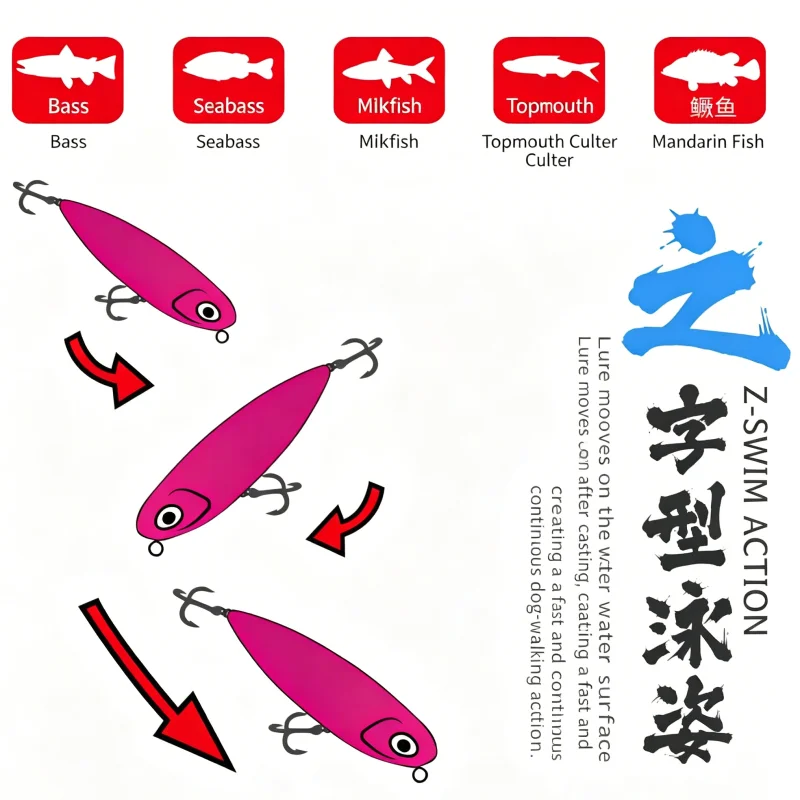 Neue Farben 60mm 3g Ima Topwater Angelköder Pugachevs Cobra 60 Künstlicher Stickbait Pencil Bait Salzwasser für Meerbrasse und Rockfish – Detail 5