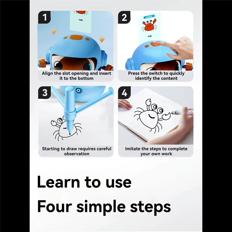 Interação de voz desenho robô brinquedo educativo interativo para crianças com 100 cartões de palavra aprendendo um a62x