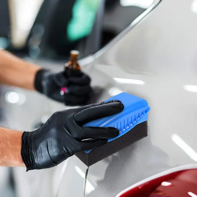 

2Piece Car Tires Waxing Polishing Cleaning Wipe Washing Tire Tyre Wheel Rim Trim Contour Detailing Dressing Shine Pad Sponge