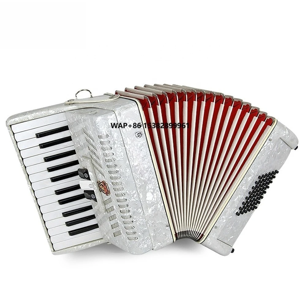 

Beginner Students Start Playing Musical Instruments 26 Keys 48 Bass Surface Celluloid Accordion