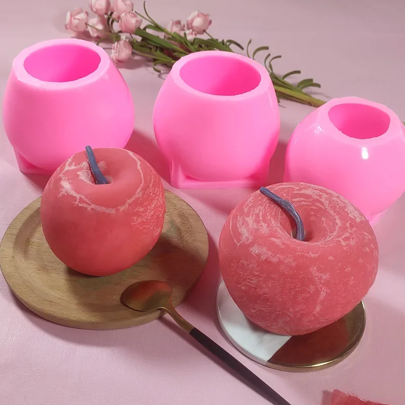 Christmas Apple Silicone Mold DIY Aromatherapy Candle  Plaster Mousse Cake    Making Soap Form