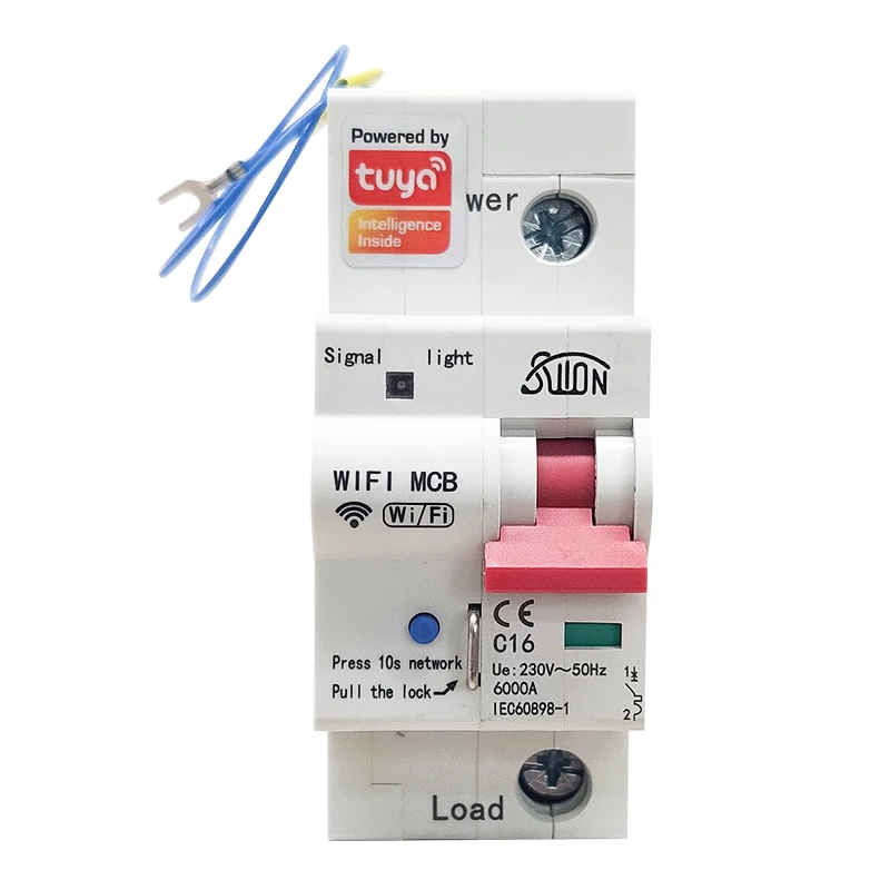 

Tuya Smart Life Smart Wifi Single Phase Remote Control Din Rail Modular Miniature 1p Circuit Breaker