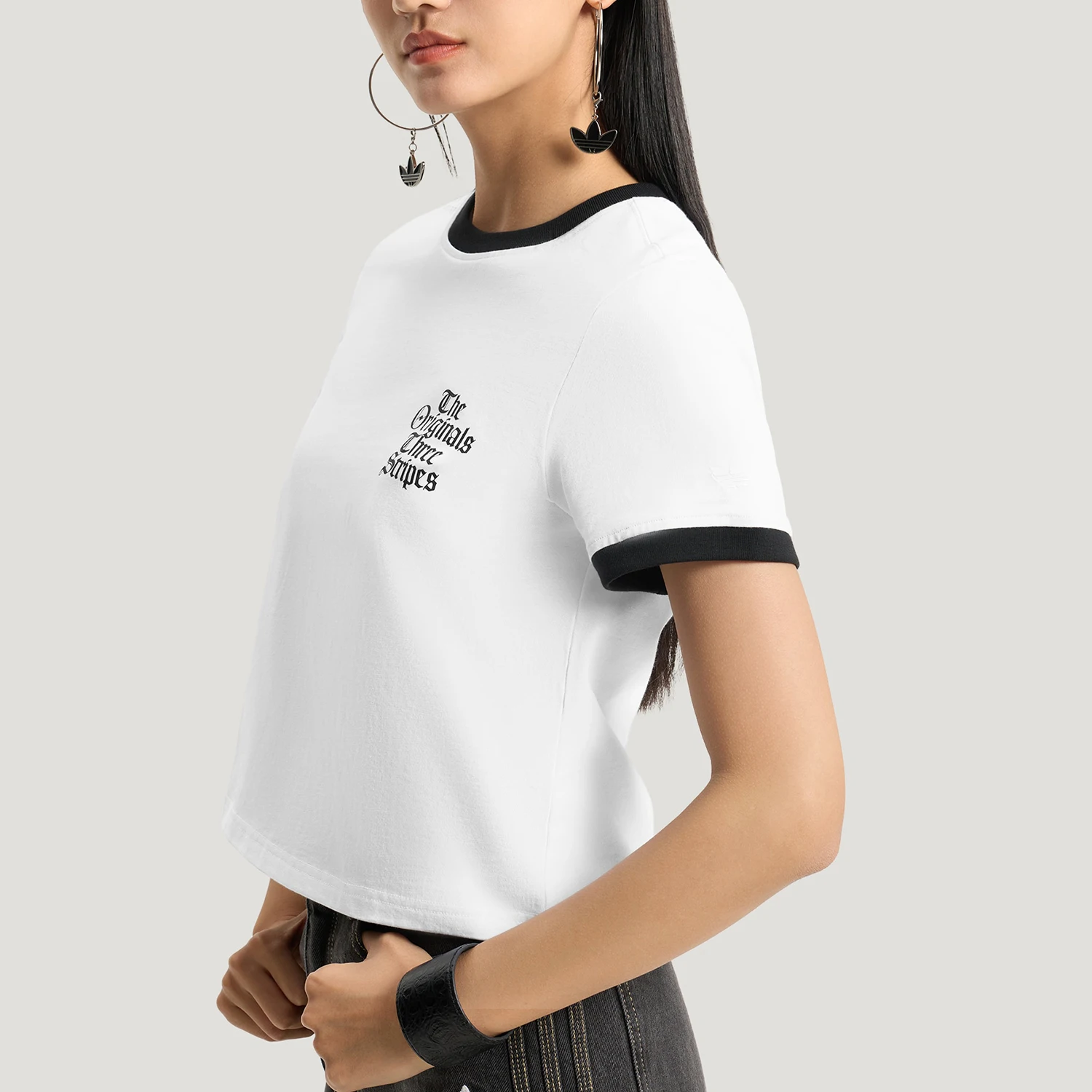 Adidas genuine clover women's simple letter printed short sleeved T-shirt KT3060
