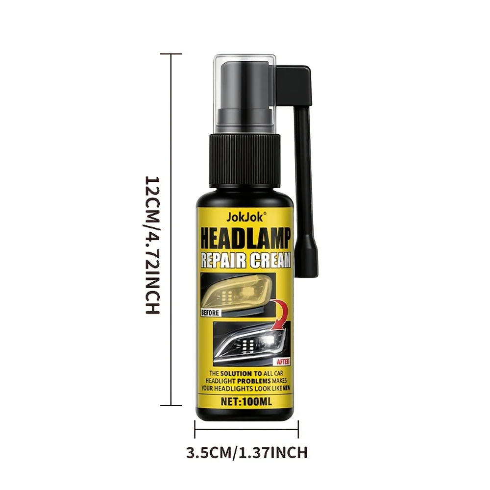 Professional Headlight Restoration Spray Designed for Auto Lamp Easy Operation Remove Yellowing Oxidation Haze Restore Transpare