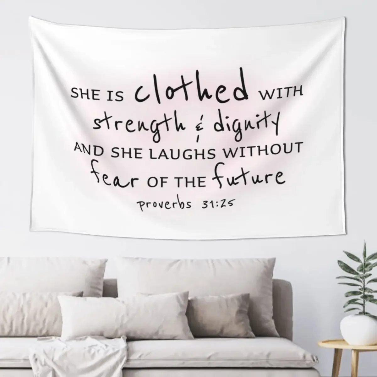 She is Clothed in Strength and Dignity Tapestry Room Decor Korean Style Mushroom Aesthetic Room Decors Tapestry