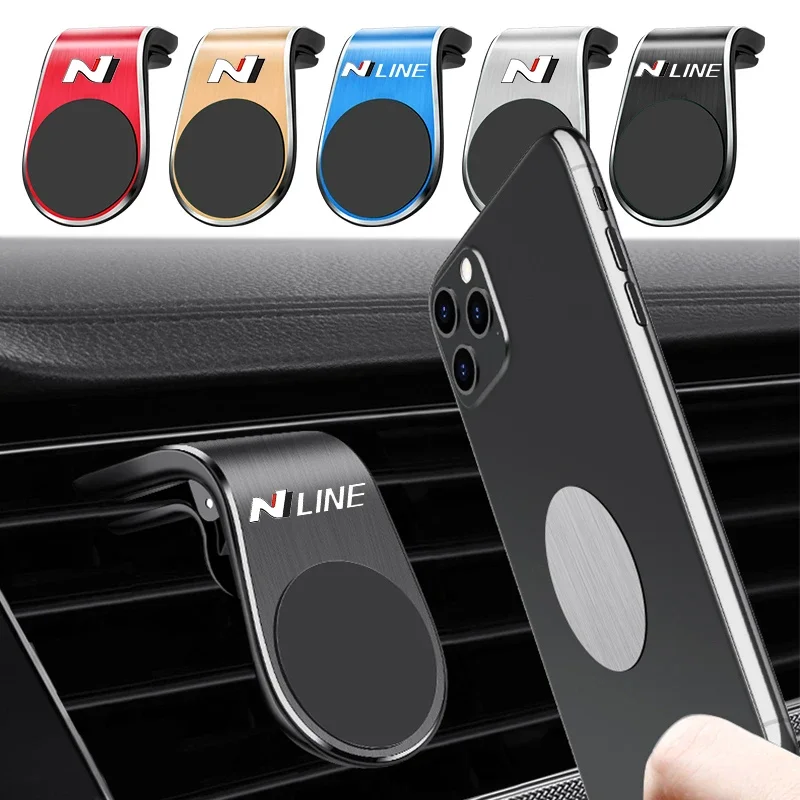 Suporte Magnético para Celular com Clipe para Ventilação do Carro, Rotação, Suporte para GPS para Hyundai N Nline Logo Accent Tucson IX35 I20 I30