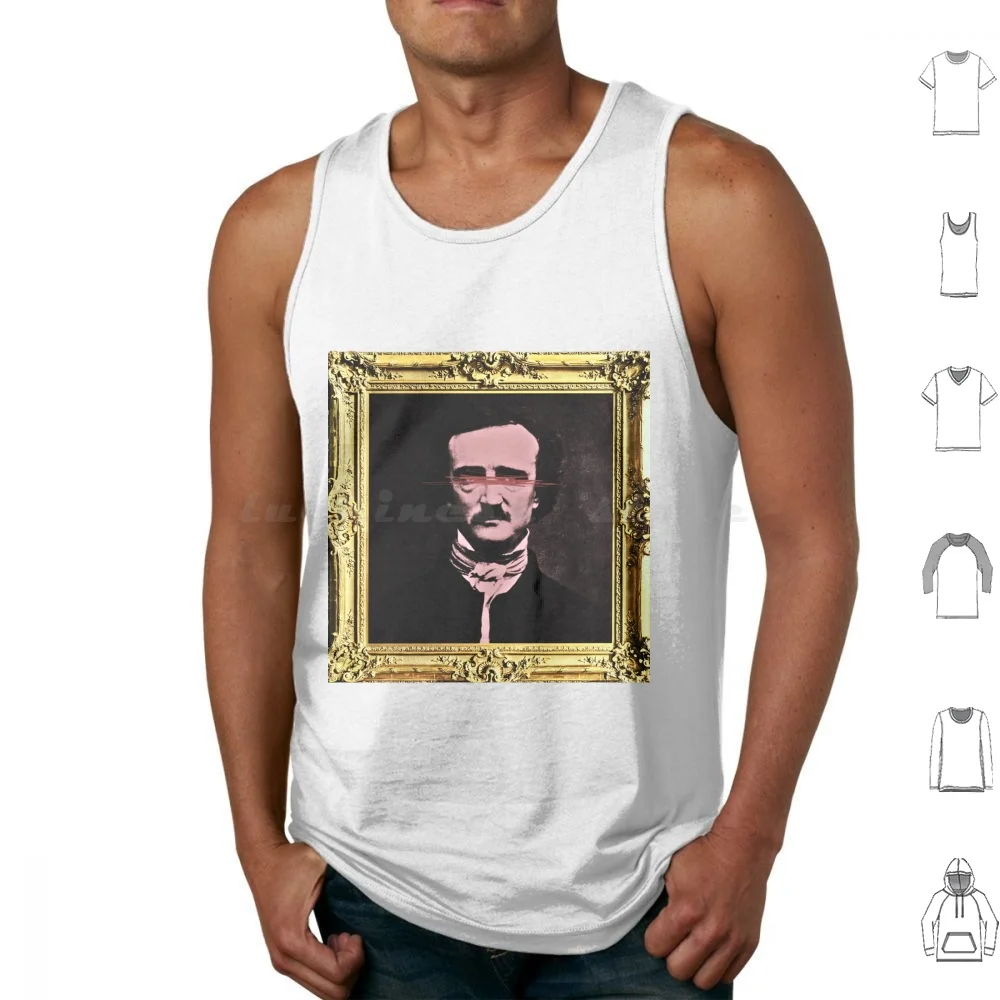 

Edgar Allen Poe-T Tank Tops Print Cotton Raven Frame Ornate Decorative Girly Feminine Pink Contemporary Abstract Vintage