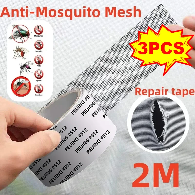 Cinta adhesiva de reparación de mosquitera, cinta adhesiva de malla para pantalla, ventana, puerta, mosquitera impermeable, parche, malla fija rota