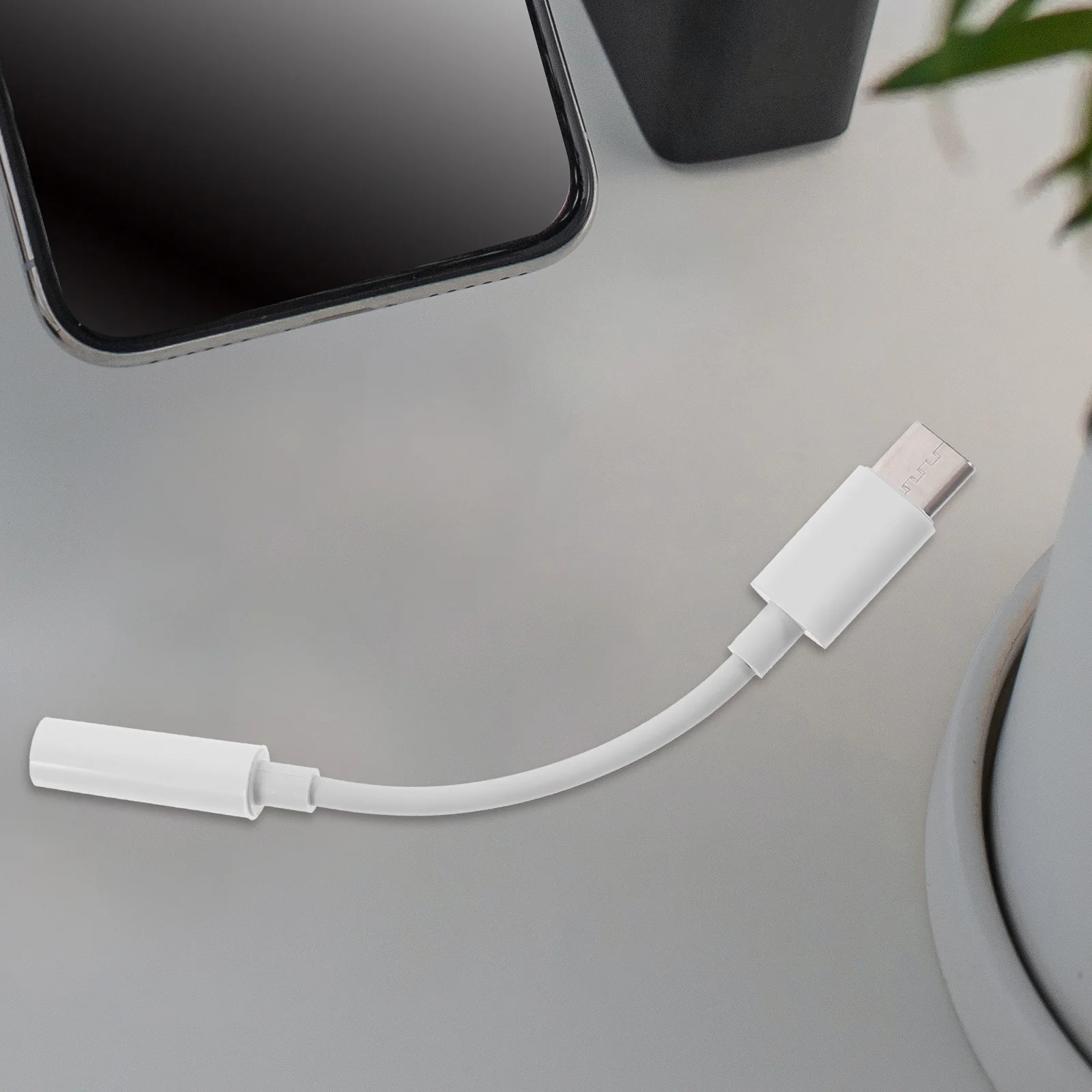 

4pc Type C Headphone Adapter 2 In 1 Audio Charging Cable For Usb With Volume Control Earphone Splitter Adapter Cable