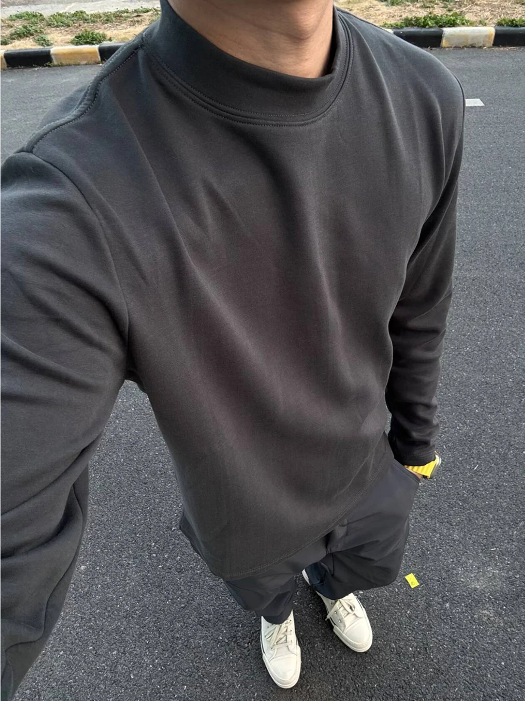 

Мужская термофутболка Deep ey с длинным рукавом, высоким воротником, стандартной посадкой и прямым кроем