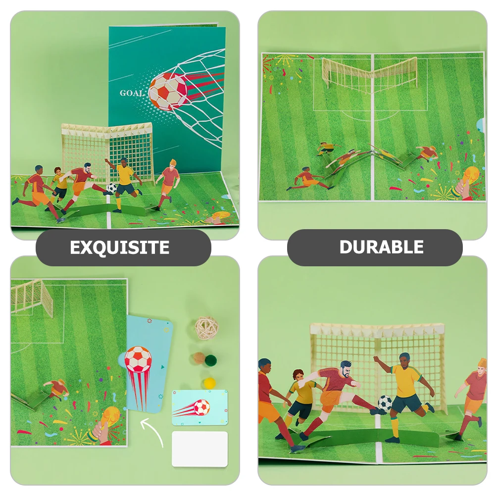 3D Football Greeting Card Pop up Cards Birthday Decorative Soccer Theme Compact Design Premium Quality Smooth Writing Experience