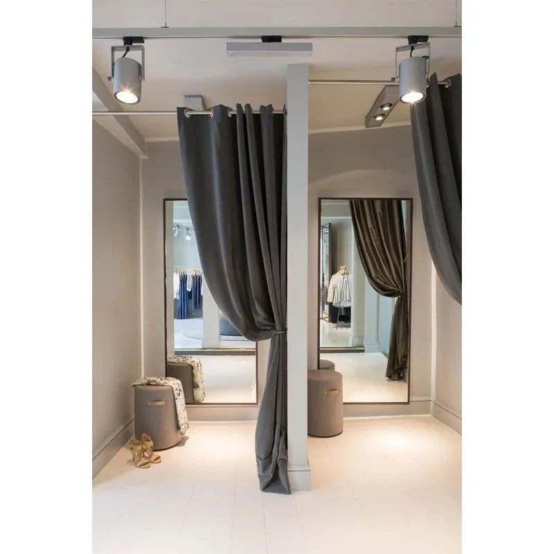 custom.Custom Boutique Metal Dressing Room Fitting Room Furniture Golden Black Portable Changing Room Clothing Shop