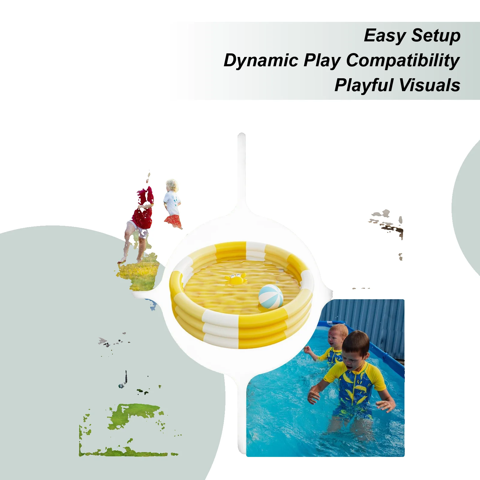 

Reusable Inflatable Swimming Pool Portable Thickened PVC Kids Water Toys Party Round Indoor Outdoor Paddling For Garden