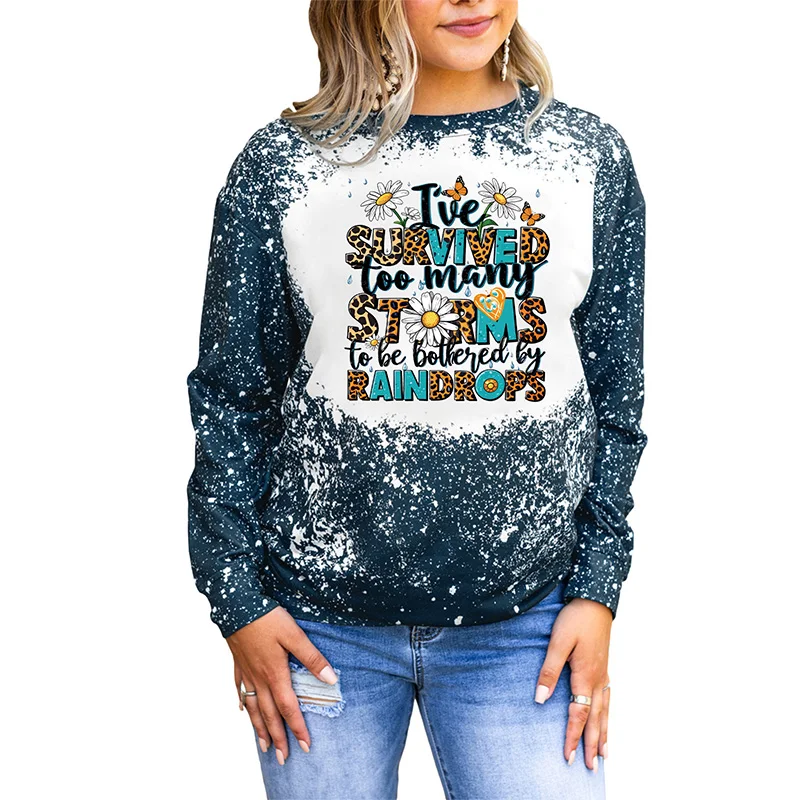 

I've Survived Too Many Stories To Be Bottom-up By Raindrops Fun Halloween Women's Sportswear Round Neck Top Clothing Women's Top