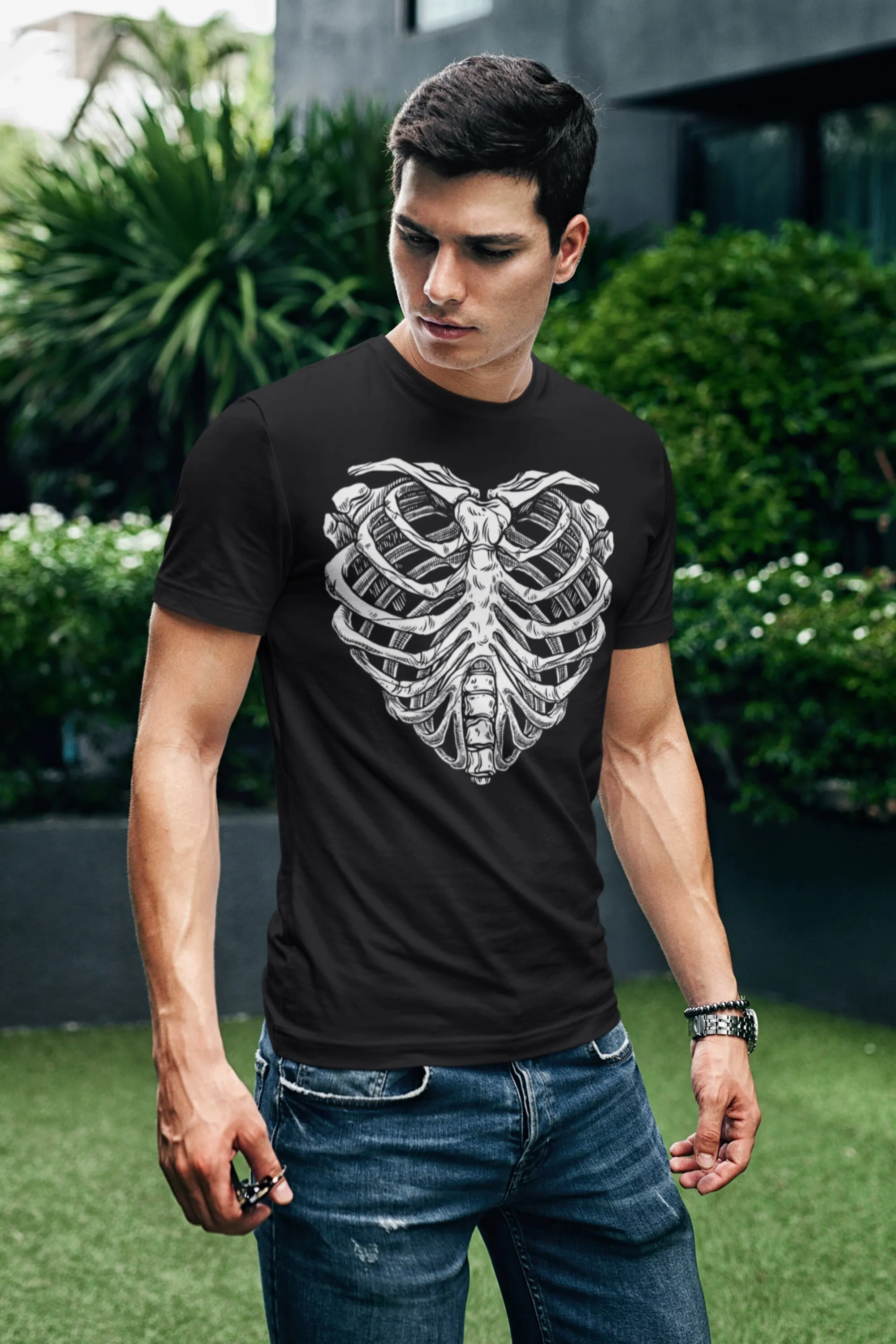 Human Skeleton T Shirt for Halloween Bones Anatomy s Orthopedic Doctor Surgeon Ribcage tee