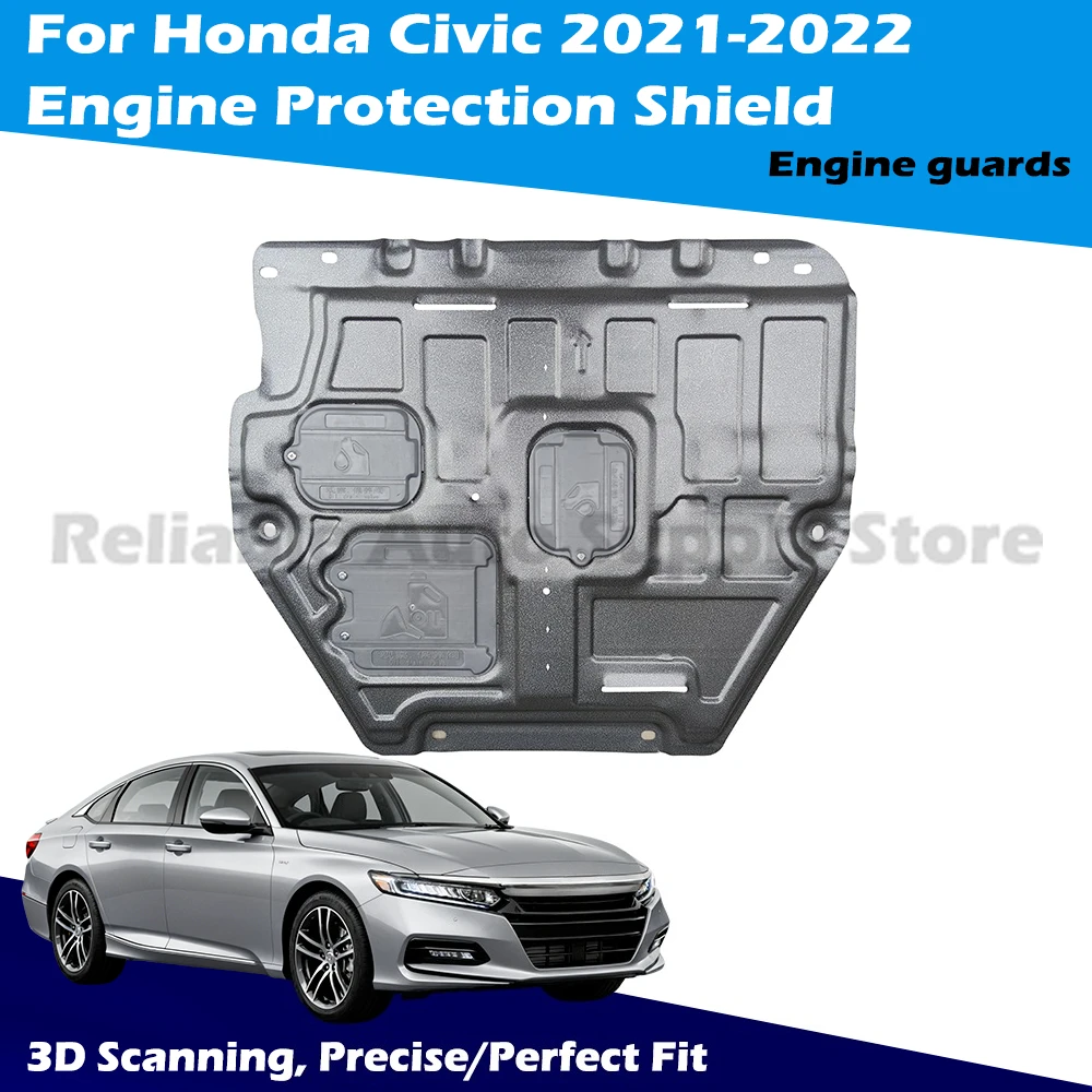 

High Quality Engine Cover For Honda Civic 2021-2022, 3D Printed Durable Underbody Safety Shield