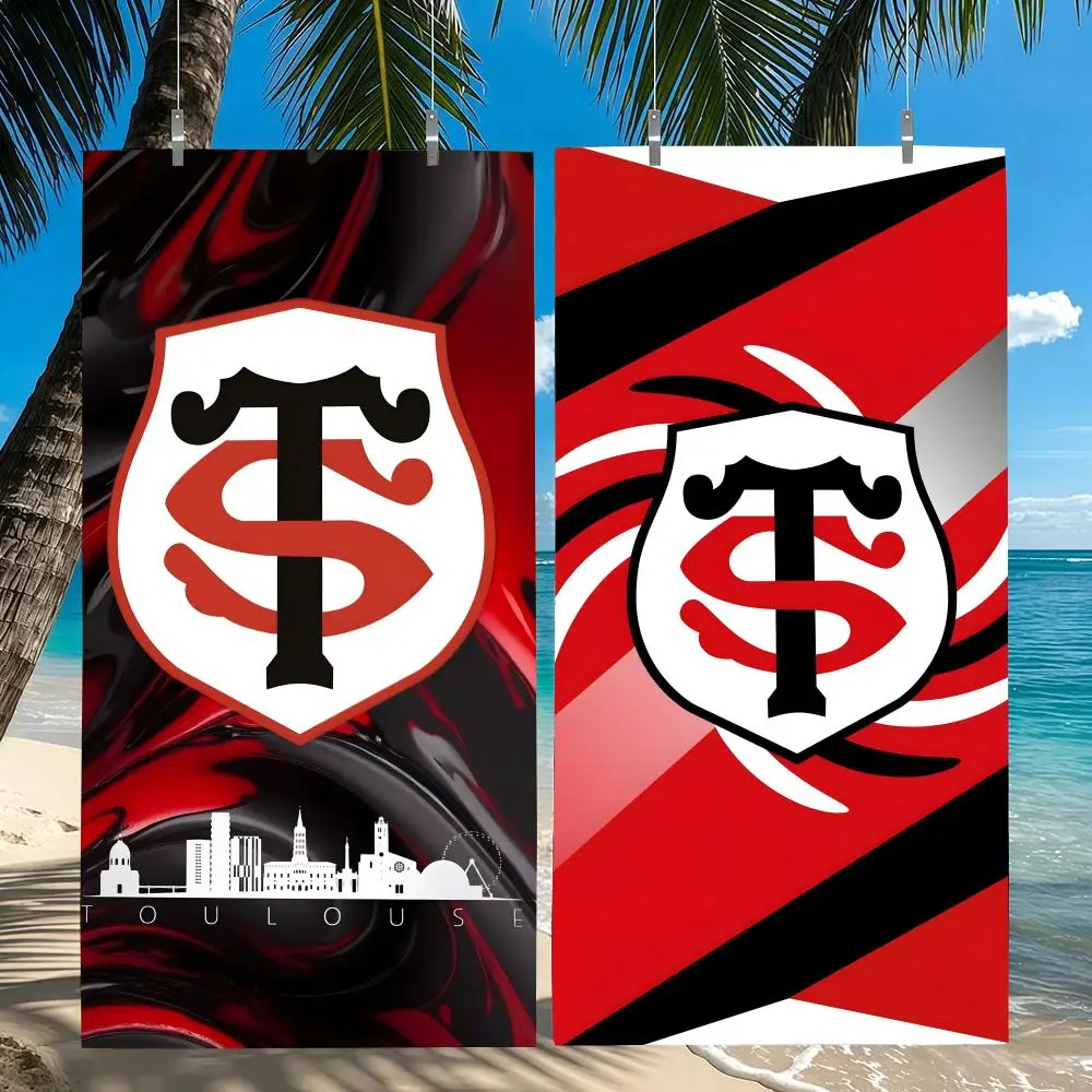 Sports S-Stade Toulousain Towel Towel Beach Towel Oversized Quick Dry Towel Absorbent Soft Swim BeachTowels for Men Women