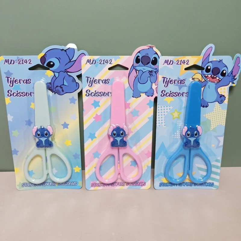 Disney Stitch Silicone Patch Scissors Lilo and Stitch Student DIY Handmade Paper Cutter Kids Stationery Portable Mini Scissors