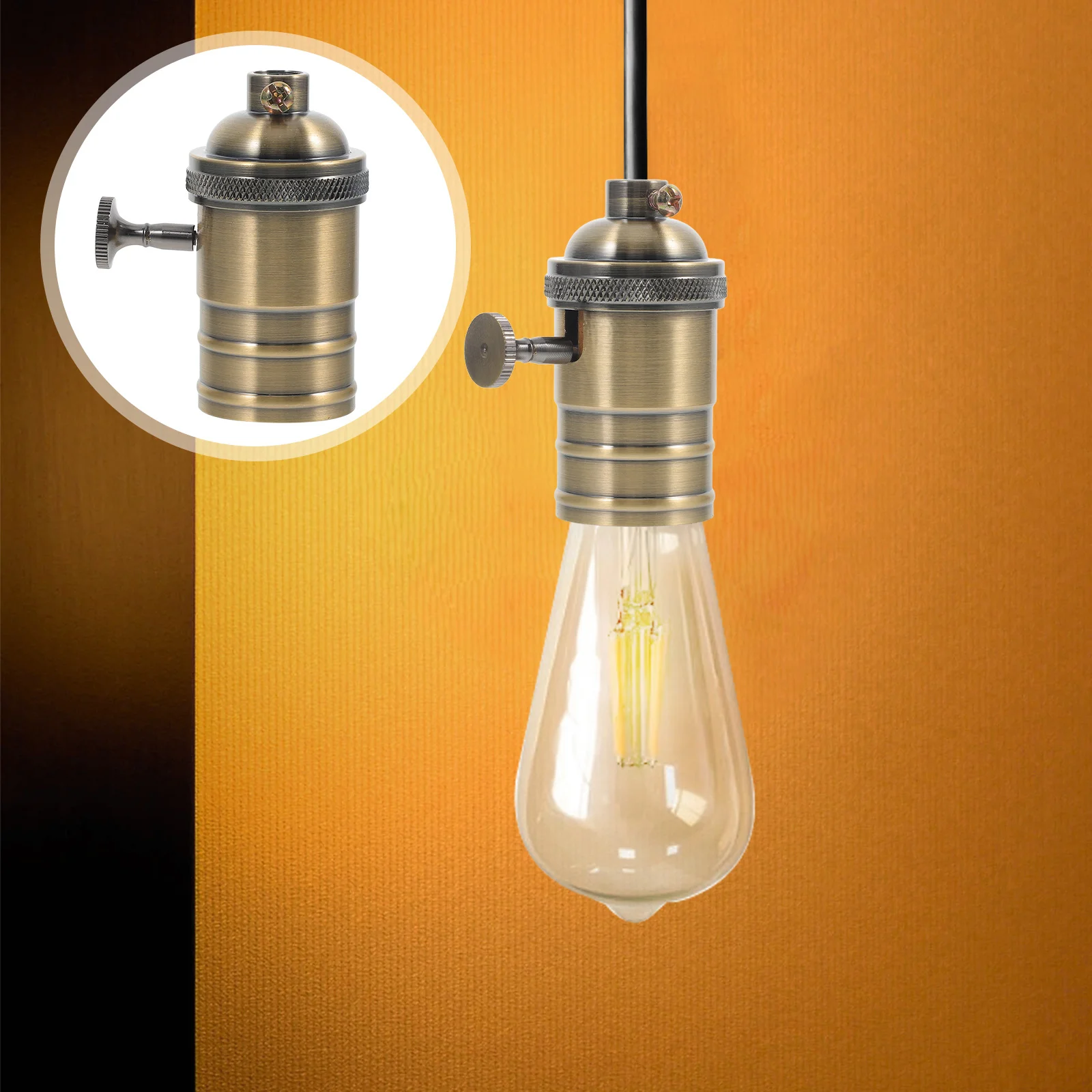 

Light Socket E26 E27 Premium Metal Vintage Bulb Holder Ceiling Lamp Holder Base for DIY Lamp Repair Lighting Fixture