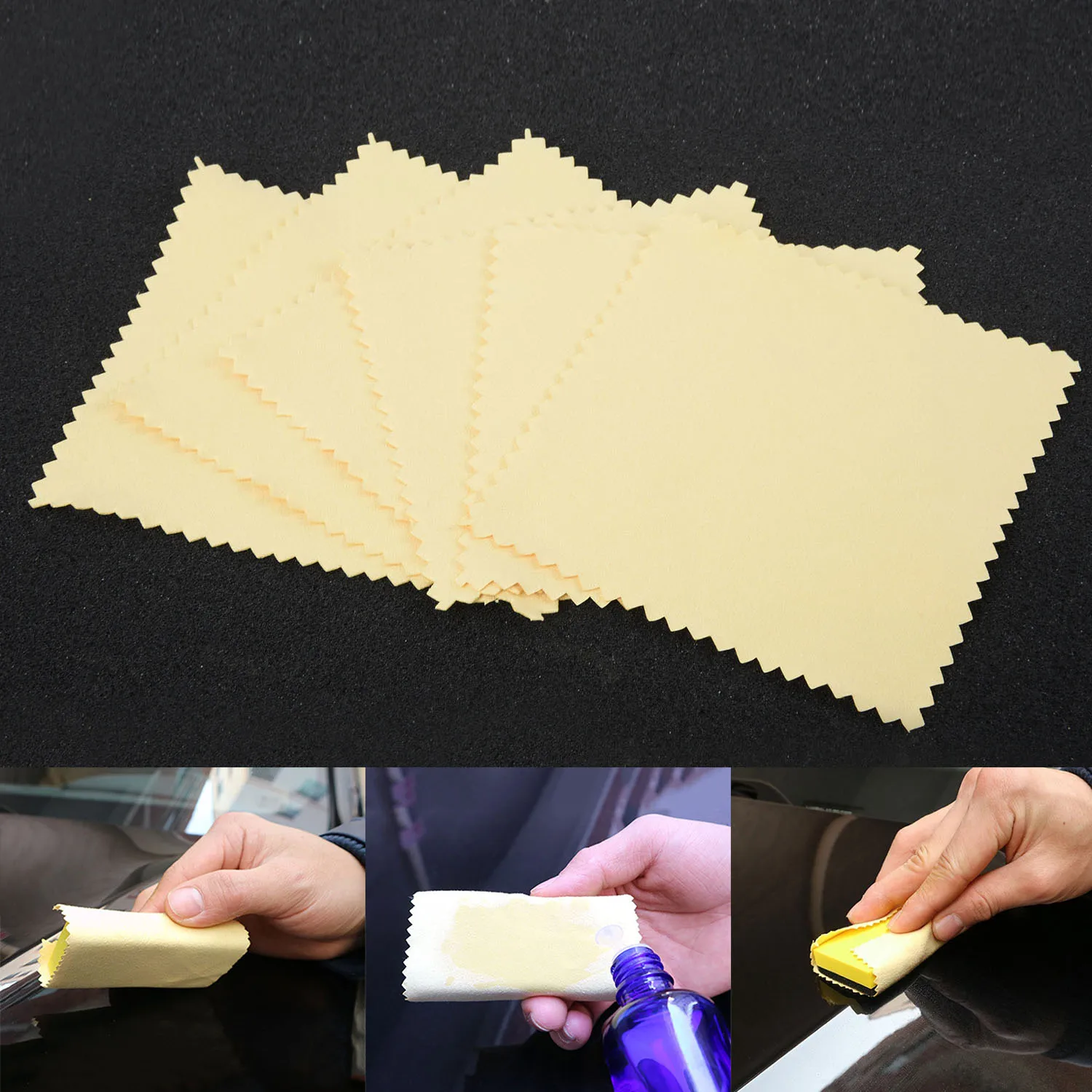 20x Microfiber Clothes Ceramic Glass Paint Coating Application 10*10cm Care Kit Car Glass Coating Lint-Waxing Towel