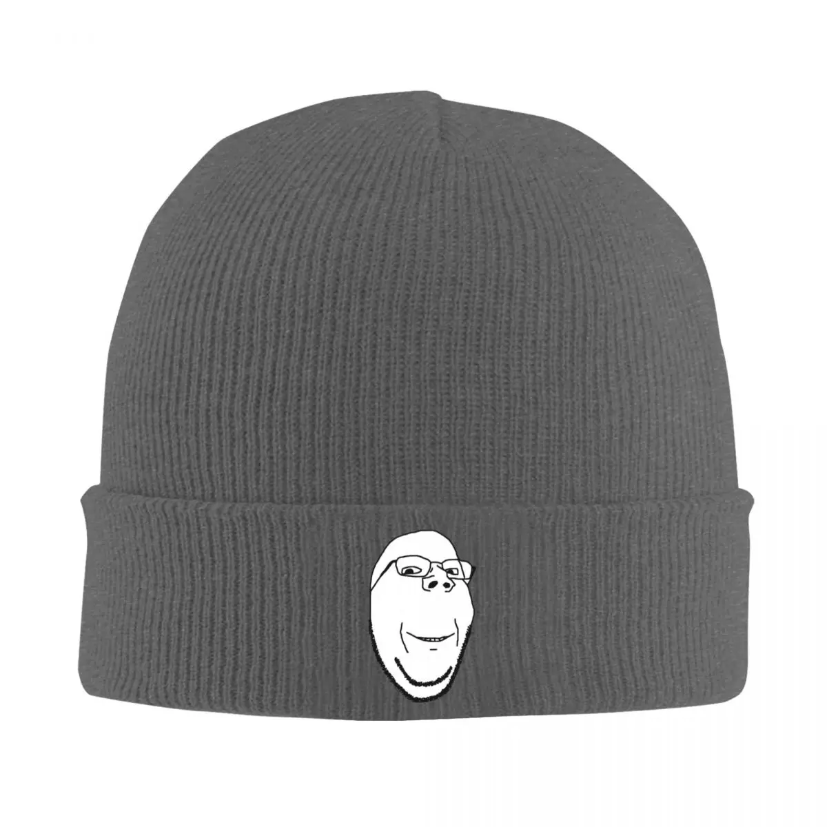 Smiling Wholesome Wojak Soyjak Warm Knitted Cap Hip Hop Bonnet Hat Autumn Winter Outdoor Beanies Hats for Unisex Adult