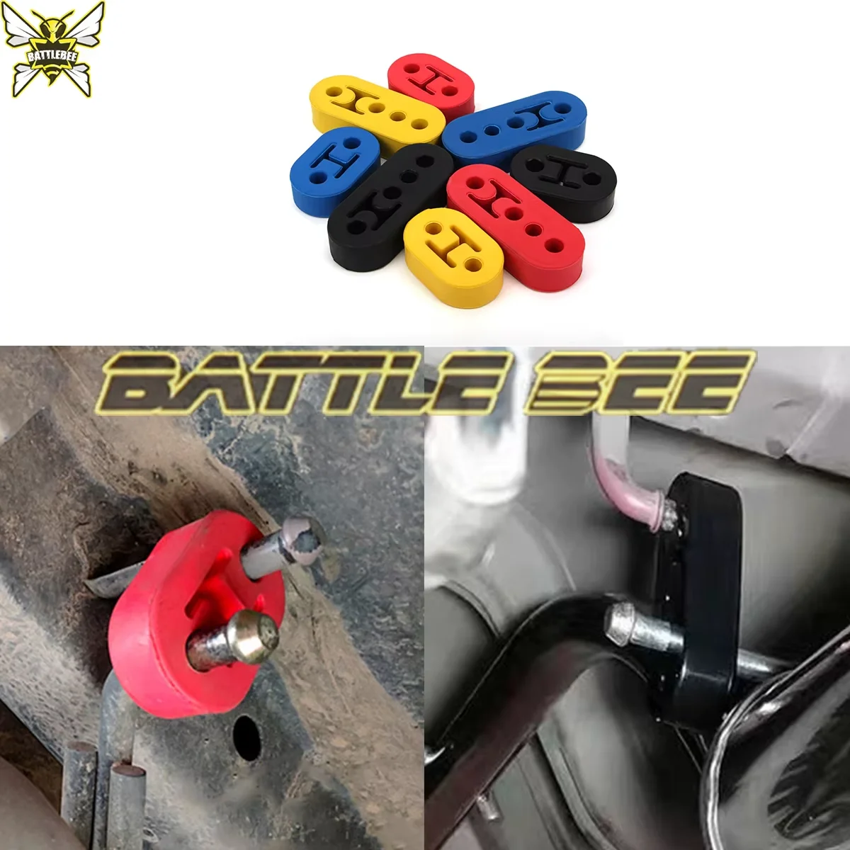 

Universal Car Exhaust Tail Pipe Polyurethane Mount Brackets 2 Holes & 4 Holes Reduce vibration Hanger Insulator BATTLE BEE