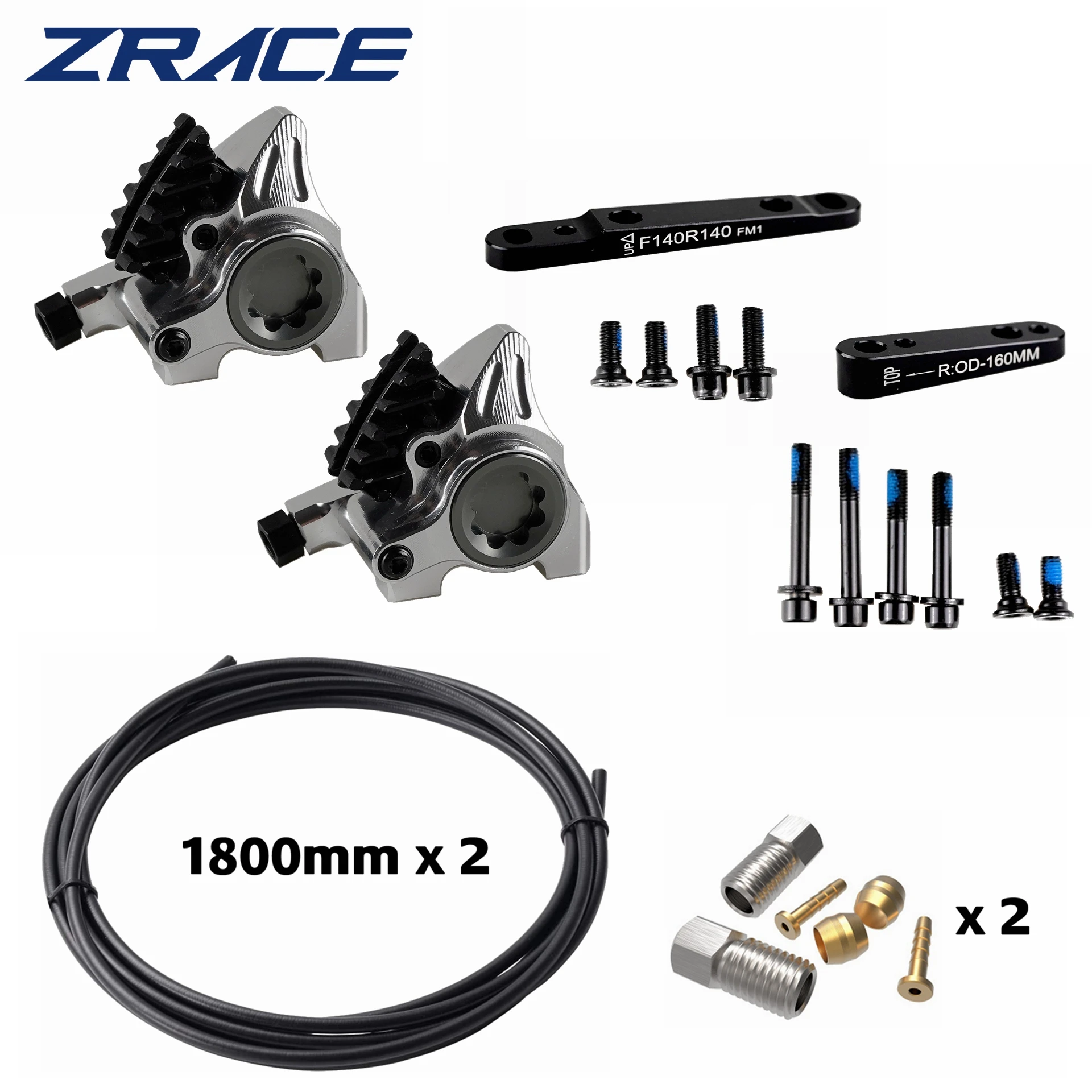ZRACE XG Flat-Mount-Bremssattel, hydraulischer Rennrad-Bremssattel, ICE-TECH-Bremsbeläge, BMX-Rennsattel, vollständig CNC-gefräst, leichtgewichtig