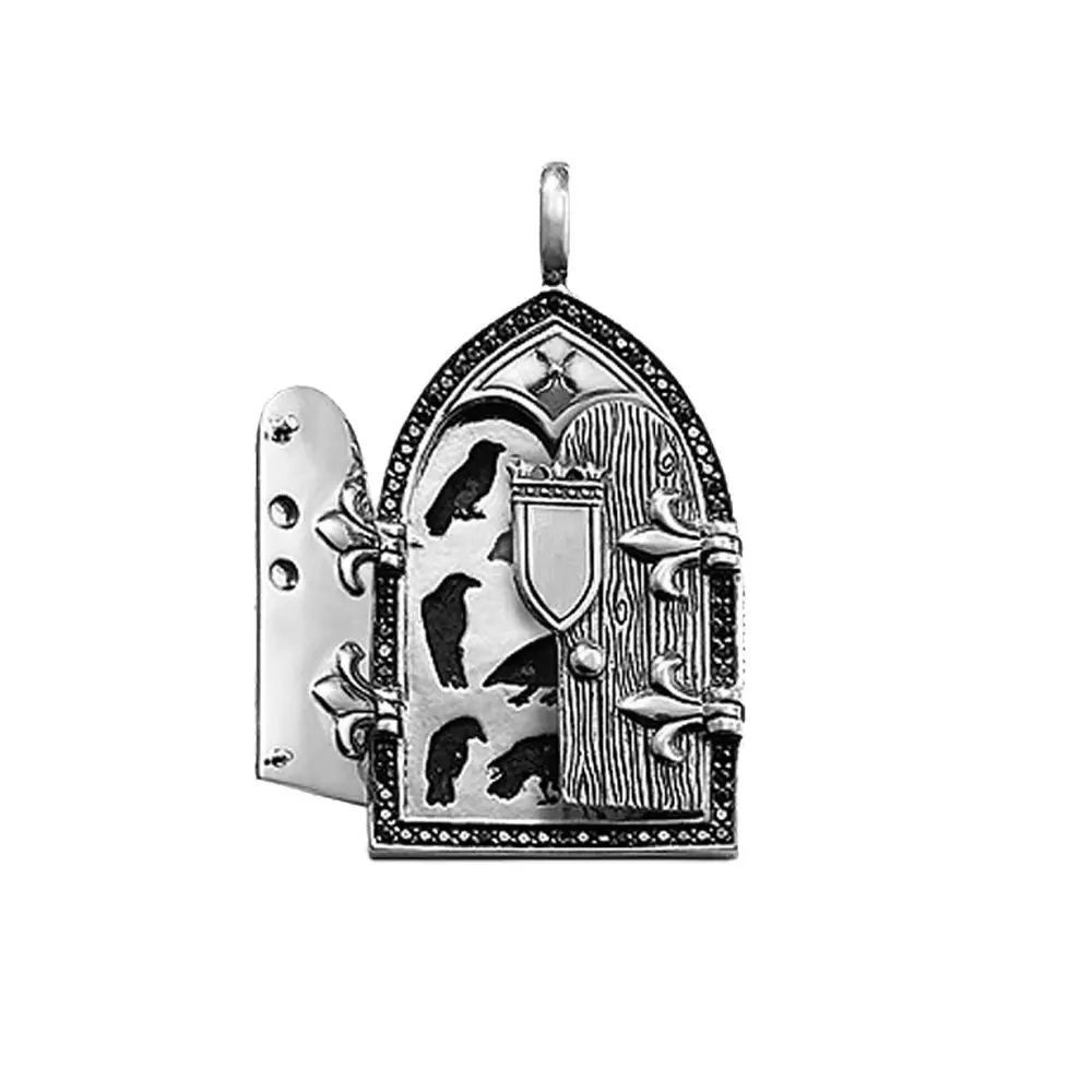 Wisiorek Crow Window Vintage Spring Fashion Jewelry Europe Rebel Street 925 Sterling Silver Prezent dla kobiet i mężczyzn — zdjęcie 2