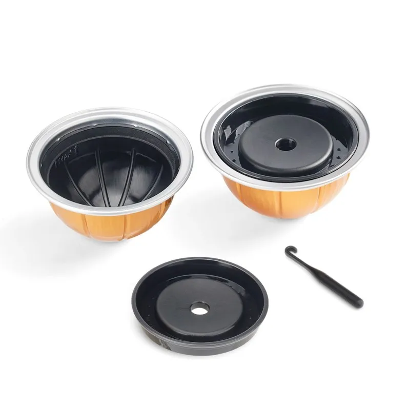 A65T-Refillable 80Ml Coffee Capsules 2Pcs Reusable Coffee Pod Filters For Vertuoline Next For Rich Crem