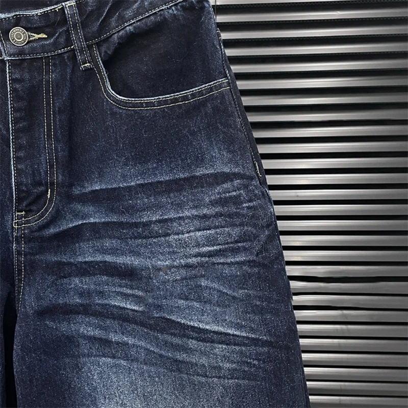 KBQ الصلبة تقسم جيوب السراويل فضفاضة للنساء عالية الخصر مزاجه المرقعة زر بناطيل كاجوال أنثى الاسلوب المناسب جديد #5