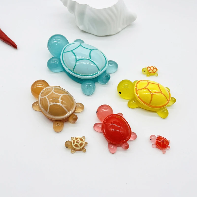 Mini Schildkröten leuchtende Ornament Handwerk Miniatur Figuren winzige Schildkröten Mikro Landschaft Home Dekoration Zubehör Geschenke