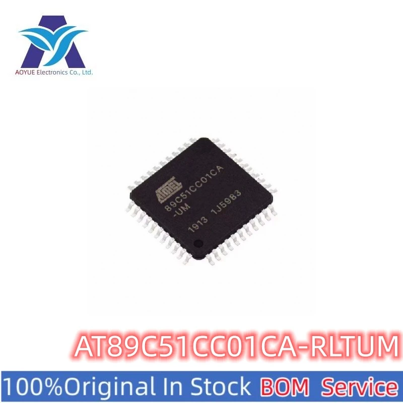 

New Original AT89C51CC01CA-RLTUM 89C51CC01CA-UM QFP-44 Enhanced 8-bit MCU Microcontroller with CAN Controller and Flash Memory