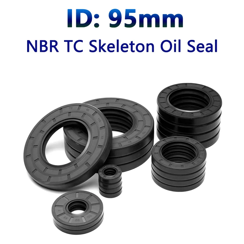 

1pc ID 95mm NBR Nitrile Rubber TC Skeleton Oil Seal Shaft Lip Seal High Temperature Gasket Acid Resistance OD 125-170mm