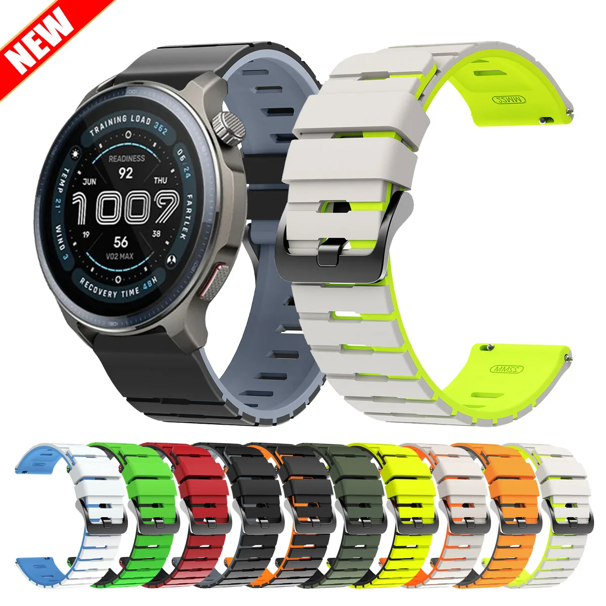 ل Huami Amazfit Bip 6 حزام ساعة اليد 22 مللي متر سيليكون الفرقة ل Amazfit GTR 4 3Pro 2e 47 مللي متر/ستراتوس 3 2s/التوازن الرياضة سوار كوريا