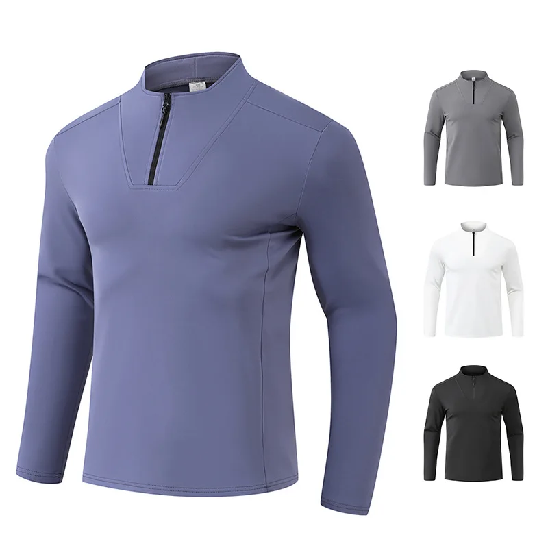 Bodybuilding Men Gym Fitness Display Long Sleeve T-Shirt Crew Neck Elastic Moisture Wicking Tights Running Training Bottom Top