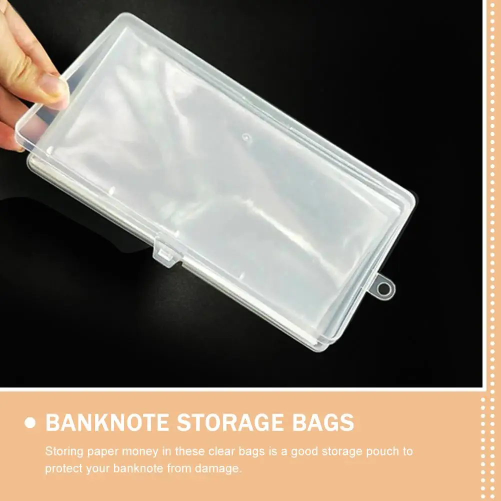 플라스틱 지폐 보호 가방 투명 튼튼한 빌 보호기 통화 돈 보관 주머니 방수 종이 홀더