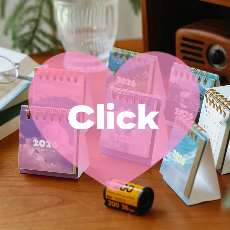 

2026 Landscape Mini Desk Calendar Creative Coil Calendar Planner Desktop Ornament Decoration Office Stationery