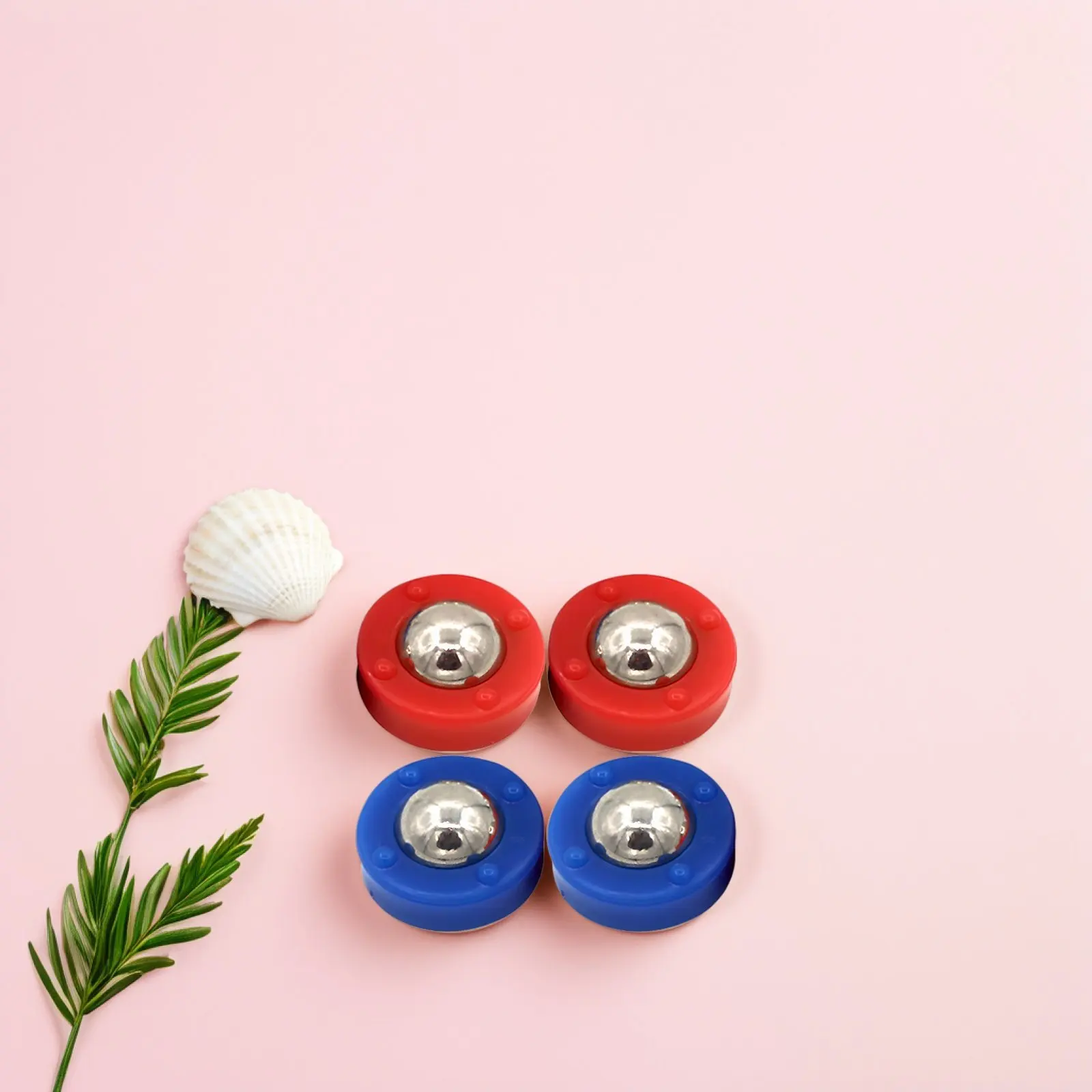 

24Pcs Shuffleboard Pucks Set Plastic Steel Material Mini Tabletop Curling Game Accessories Replacement Rollers for Family Play
