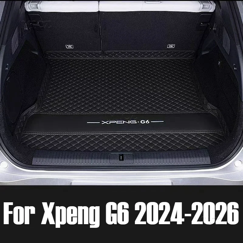 

For Xpeng G6 2024 2025 2026 Boot Mat Rear Trunk Liner Cargo Protection Leather Mat Interior Modification Car Accessories
