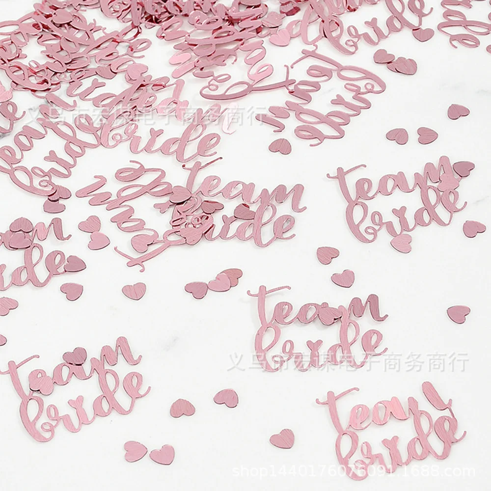 15g/Pack Team Bride Heart Star Confetti Decoration Bridal Shower Bachelor Wedding Valentines Day Table Scatter Confetti Supplies