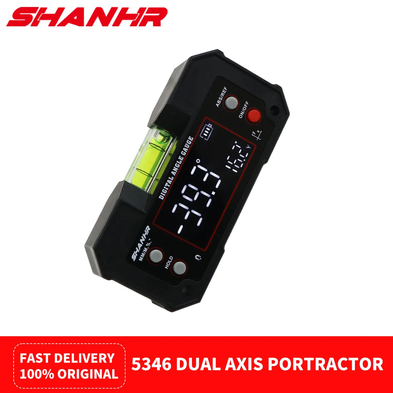 

SHANHR Digital Angle Finder,Multi Angle Finder Tool with Backlit LCD, Protractor Digital Level with Bubble and Dual Axis Display