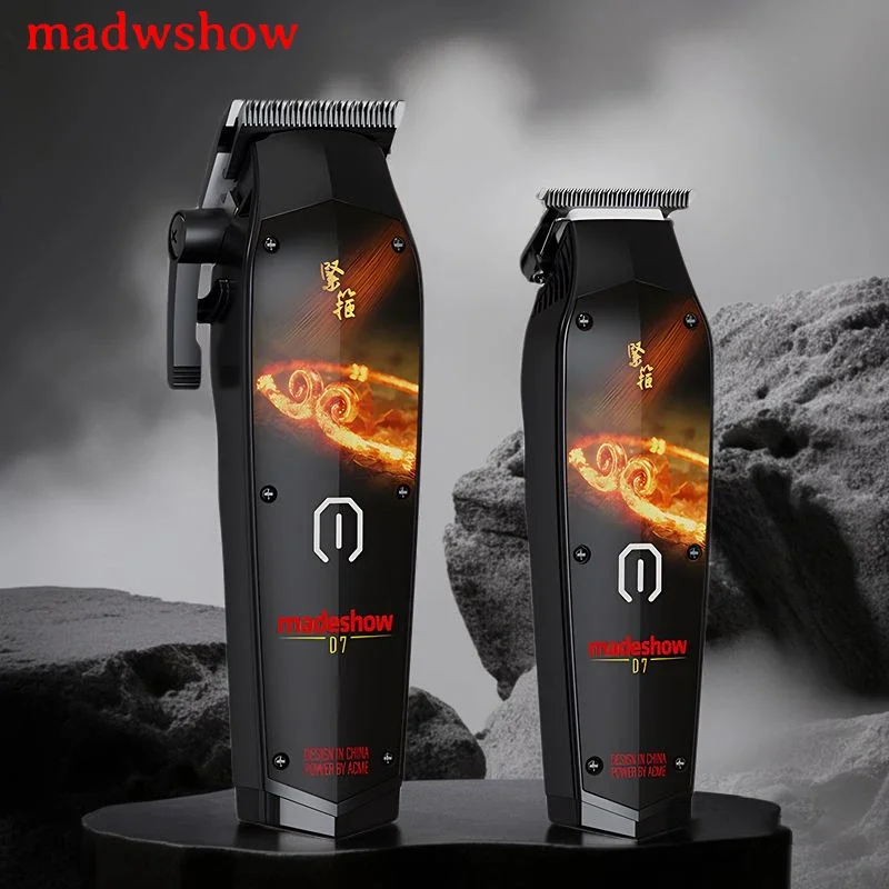 MadeShow D7 (M10+M11) Professional Electric Hair Clipper Set 7200RPM Men's Fade Electric Trimmer for Salon Carving Use