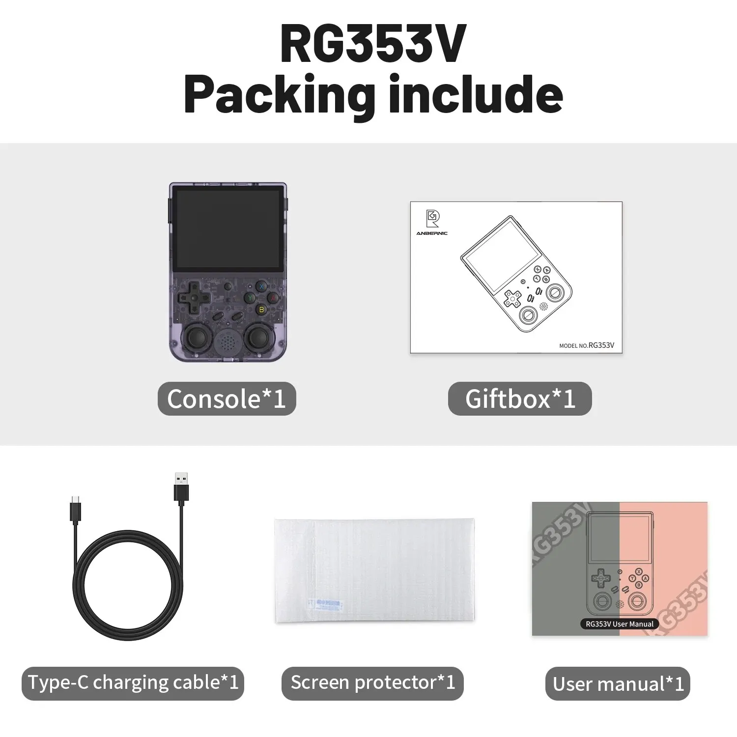 Anbernic Rg 353V Rg353vs Handheld Gam Console 3.5 ''Ips Scherm Hdmi Output Android Linux Os Ingebouwde Retro Emulator Speler Geschenken - afbeelding 1