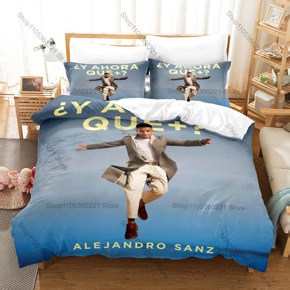 Famous Spanish Latin Pop Singer A-Alejandro Sanz Bedding Set 1 Duvet Cover + 2 Pillowcases HD Digital Print Bed Linen