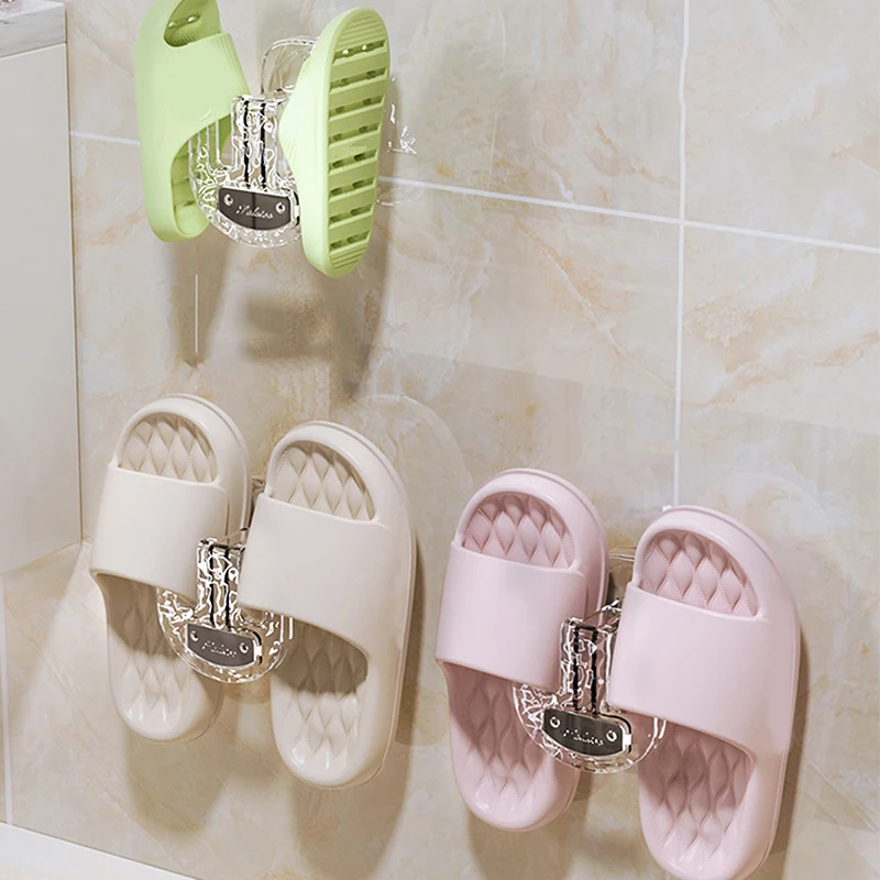 Slippers Rack No Punching Bathroom Simple Slipper Hook Toilet Drainage Rack Wall Mounted Bedroom Neat Storage Shoe Drying Rack