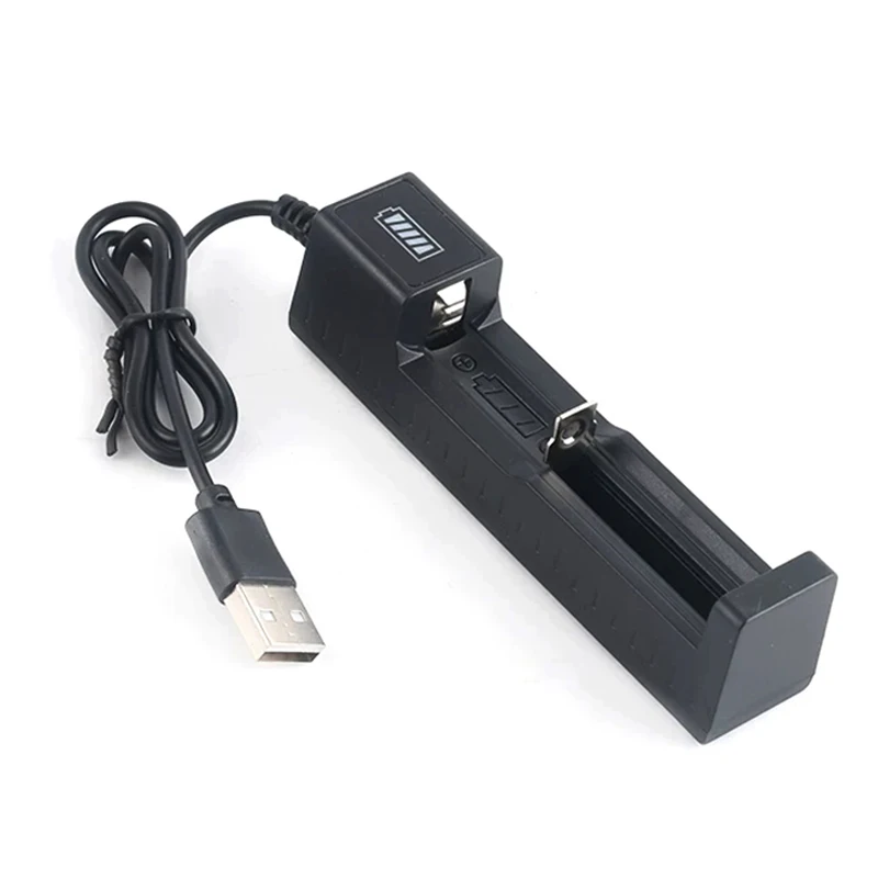 Universal USB Smart Single Slot Charger for 18650 26650 3.7V Lithium Battery, Suitable for Flashlight Toy Lighting