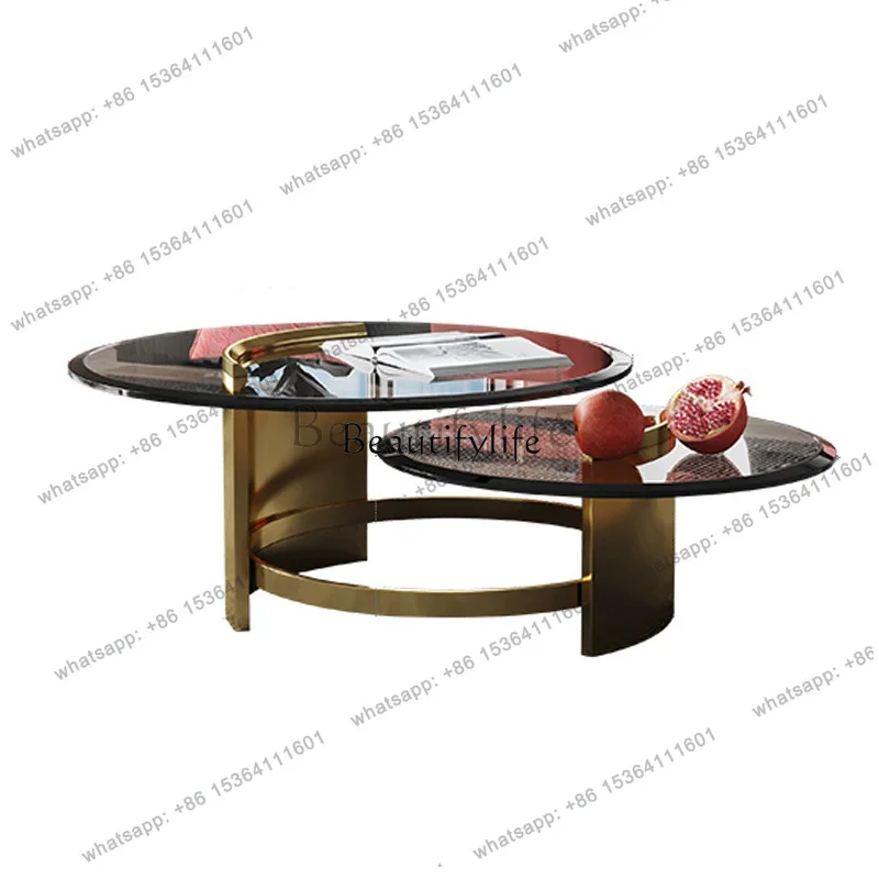 Factory Direct Italian Light Luxury Rock Slab Coffee Table Modern Minimalist Living Room Round Tea Table