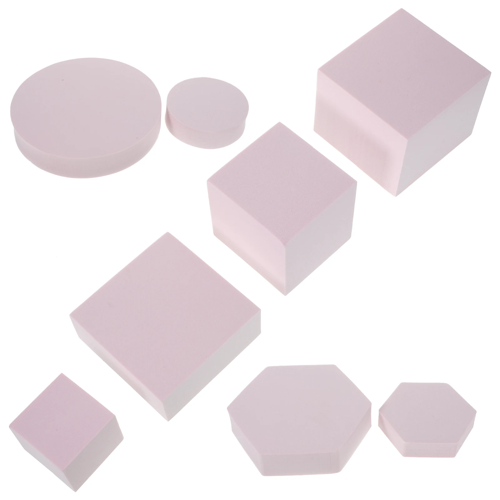 

8pcs Pink Geometric Set Display Props Light Foams Cube Photo Jewelry Makeup Cosmetics Decorative Spheres Holder