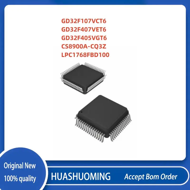 2Pcs/Lot GD32F107VCT6 GD32F107VC GD32F407VET6 GD32F407VE GD32F405VGT6 GD32F405VG   CS8900A-CQ3Z CS8900 LPC1768FBD100   LQFP-100